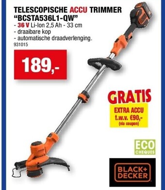 Hubo Telescopische accu trimmer “bcsta536l1-qw” aanbieding