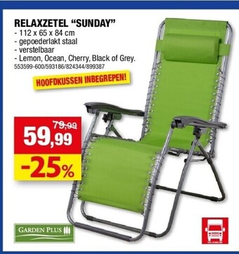 Hubo Relaxzetel “sunday” - 112 x 65 x 84 cm aanbieding