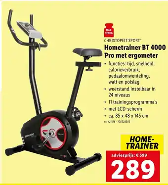 CHRISTOPEIT SPORT Hometrainer BT 4000 Pro met ergometer