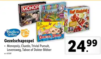 Gezelschapsspel Monopoly, Cluedo, Trivial Pursuit, Levensweg, Taboe of Dokter Bibber