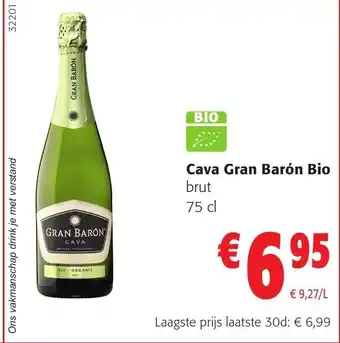 Colruyt Cava Gran Barón Bio brut 75 cl aanbieding