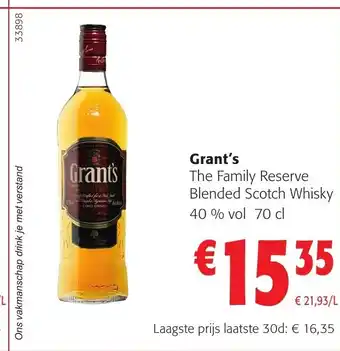 Colruyt Grant's The Family Reserve Blended Scotch Whisky 40 % vol 70 cl aanbieding