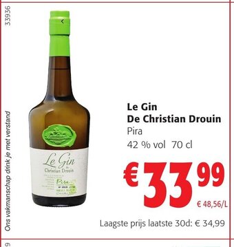 Colruyt Le Gin De Christian Drouin Pira 42 % vol 70 cl aanbieding