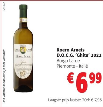 Colruyt Roero Arneis D.O.C.G. 'Ghita' 2022 Borgo Lame Piemonte Italië aanbieding