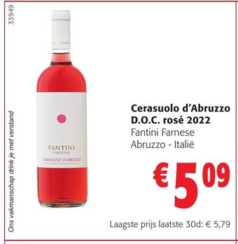 Colruyt Cerasuolo d'Abruzzo D.O.C. rosé 2022 aanbieding