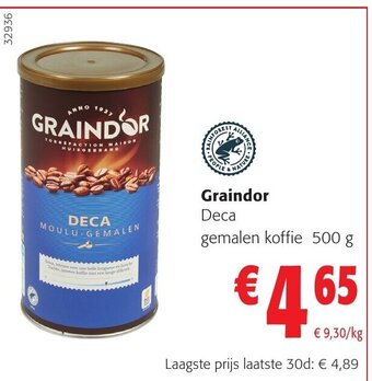Colruyt Graindor Deca gemalen koffie 500 g aanbieding