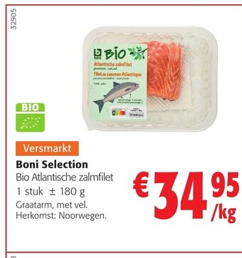 Colruyt Boni Selection Bio Atlantische zalmfilet 180g aanbieding