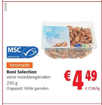 Colruyt Boni Selection verse noordzeegarnalen 250 g aanbieding