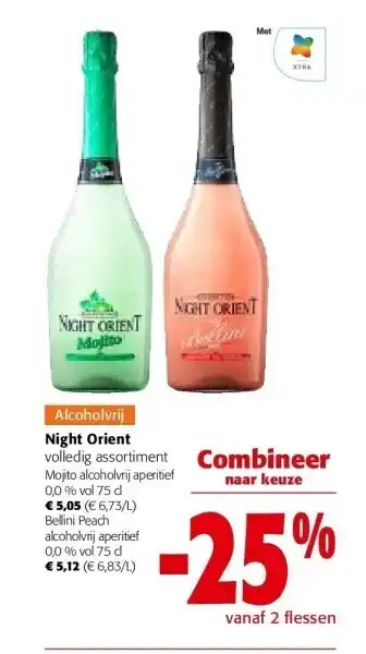 Colruyt Night orient mojito alcoholvrij aperitief 0,0 % vol 75 c aanbieding