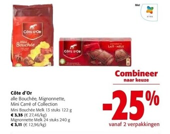 Colruyt Côte d'or mini bouchée melk 13 stuks 122 g aanbieding