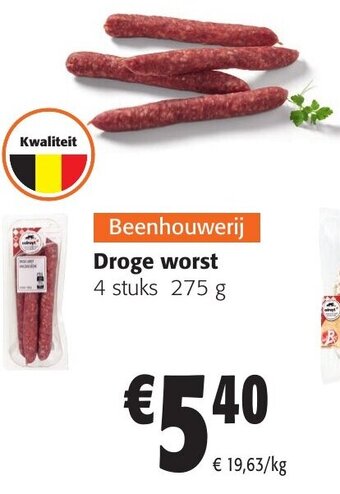Colruyt Droge worst 4 stuks 275 g aanbieding