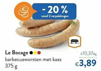 OKay Le bocage barbecueworsten met kaas aanbieding