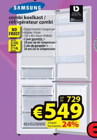 ElectroStock Samsung combi koelkast / réfrigérateur combi aanbieding