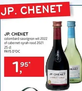 Alvo Jp. chenet colombard-sauvignon wit 2022 of cabernet-syrah rood 2021 25 cl pays d’oc aanbieding