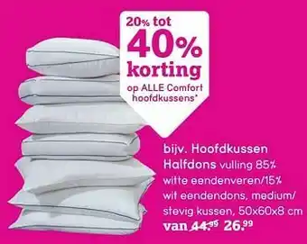 Leen Bakker Hoofdkussen halfdons aanbieding