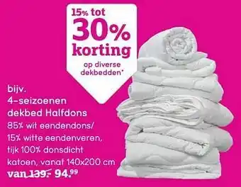 Leen Bakker 4-seizoenen dekbed halfdons aanbieding