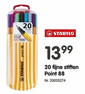 20 fijne stiften point 88