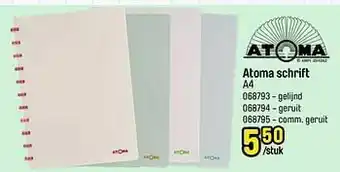 Happyland Atoma schrift a4 aanbieding
