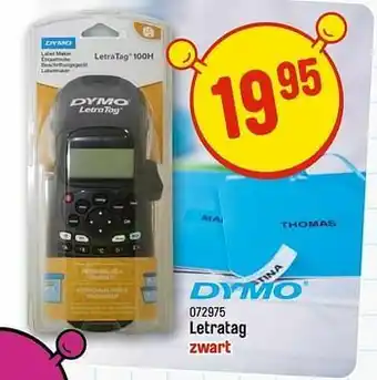 Dymo letratag zwart