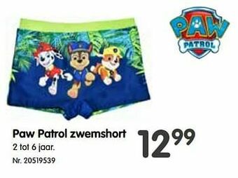 Fun Paw patrol zwemshort aanbieding