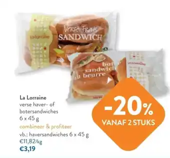 La lorraine verse haver- of botersandwiches 6 × 45 g