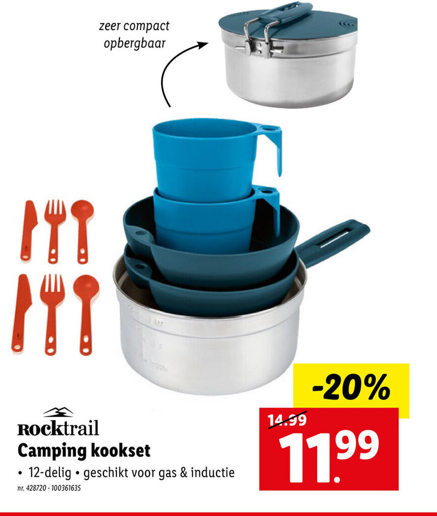 Rocktrail Camping kookset 12 Delig promotie bij Lidl