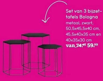 Leen Bakker Set van 3 bijzettafels bologna aanbieding