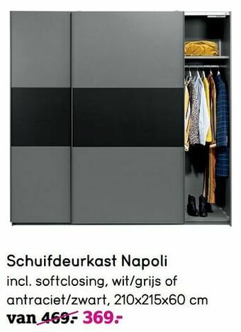 Leen Bakker Schuifdeurkast napoli aanbieding