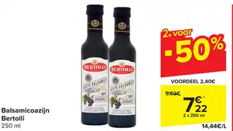 Carrefour Bertolli  Balsamicoazijn 2 x 250 ml aanbieding