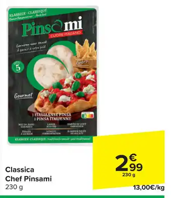 Carrefour Pinsami Classica Chef 230 g aanbieding