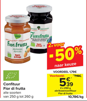Carrefour Fior di frutta Confituur 2 x 250g aanbieding