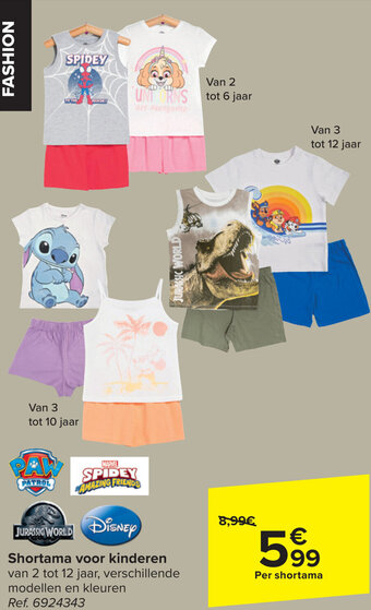 Carrefour Shortama voor kinderen ref. 6924343 aanbieding