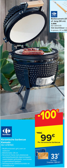 Carrefour Kamado Keramische barbecue Ref. 6781165 aanbieding