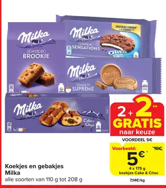 Carrefour Market Milka Koekjes en gebakjes 4 x 175g aanbieding