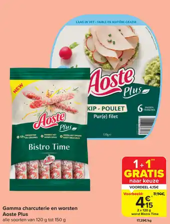 Carrefour Market Aoste Plus Gamma charcuterie en worsten 2 x 120g aanbieding