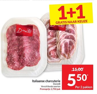 Intermarché Italiaanse charcuterie Donzelli Per 2 pakken aanbieding