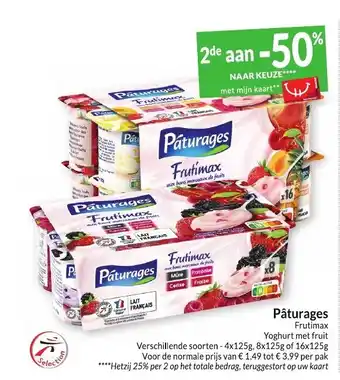 Intermarché Paturages Frutimax Yoghurt met fruit Verschillende soorten - 4x125g, 8x125g of 16x125g aanbieding
