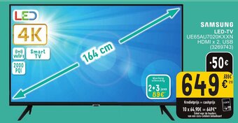 Cora SAMSUNG LED-TV UE65AU7020KXXN HDMI x 2, USB (3269743) aanbieding