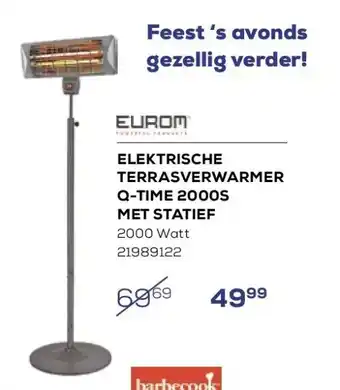 Elektrische terrasverwarmer q-time 2000s met statief