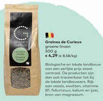 Bio Planet Graines de curieux groene linzen aanbieding