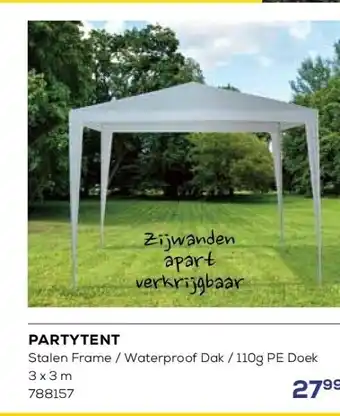 Partytent stalen frame / waterproof dak / 110g pe doek 3 x 3 m