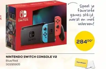 Supra Bazar Nintendo switch console v2 blue/red aanbieding