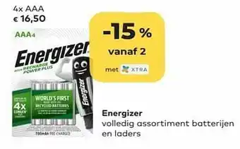 Bio Planet Energizer volledig assortiment batterijen en laders aanbieding