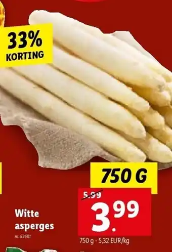 Lidl Witte asperges aanbieding