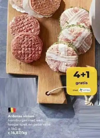 Ardense vinkerf hamburger met een laagje spek en peterselie