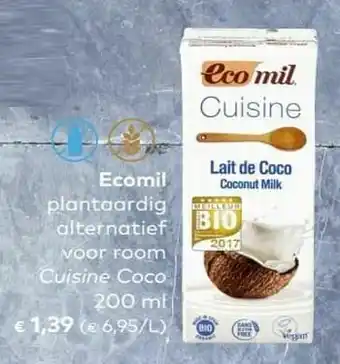 Ecomil plantaardig altrenatief voor room cuisine coco