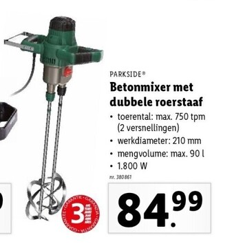 Betonmixer met dubbele roerstaaf