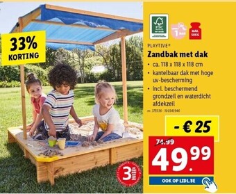 Lidl Zandbak met dak aanbieding