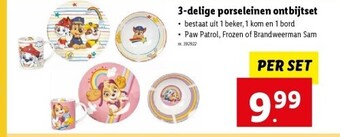3-delige porseleinen ontbijtset