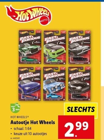 Lidl Autootje hot wheels aanbieding